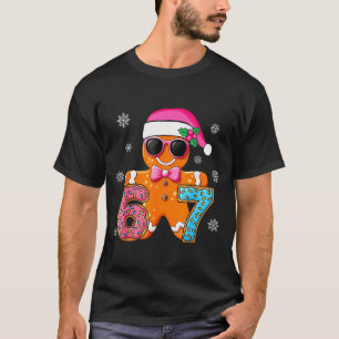 Gingerbread Six Seven 67 Meme 6 7 Funny Christmas  T-Shirt