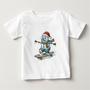 Gingerbread Skateboarder Christmas 2026 Holiday  Baby T-Shirt
