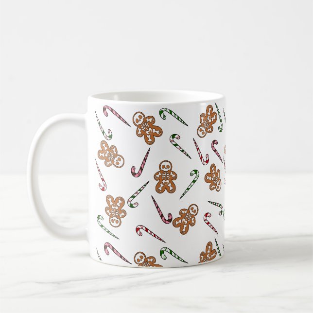 Gingerbread Skeleton Man Coffee Mug (Left)