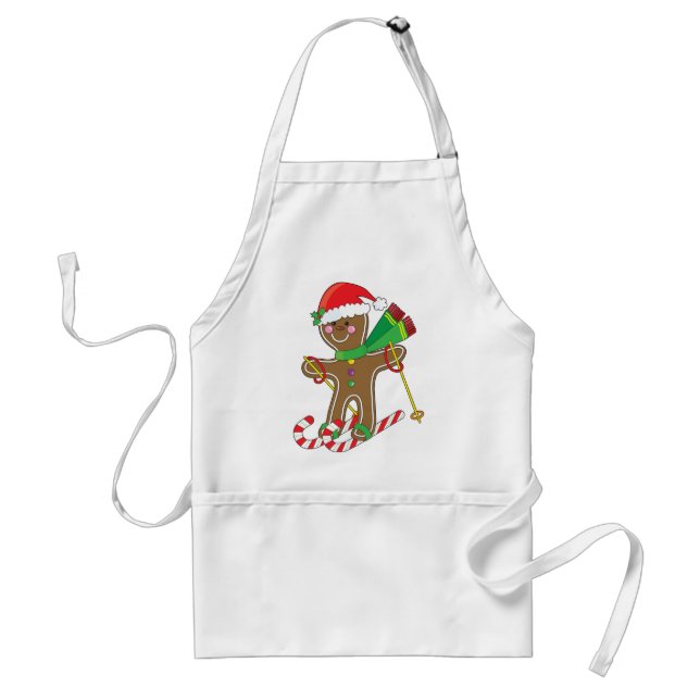 Gingerbread Skier Standard Apron (Front)