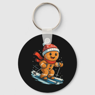 Gingerbread Skiing Christmas Skiing Cookie Lover Key Ring