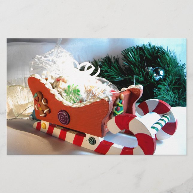 Gingerbread Sleigh I Stationery (Front)