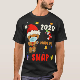 Gingerbread Snap Cookie Man Face Mask Christmas 20 T-Shirt