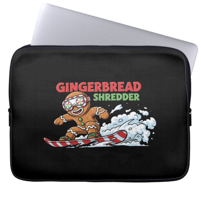 Gingerbread Snowboarder Laptop Sleeve (Front)