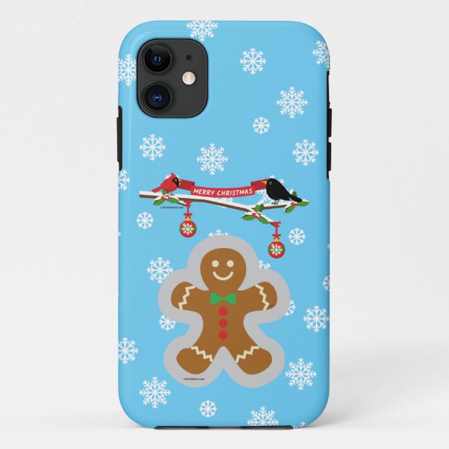 Gingerbread, Snowflakes and Birds Case-Mate iPhone Case (Back)