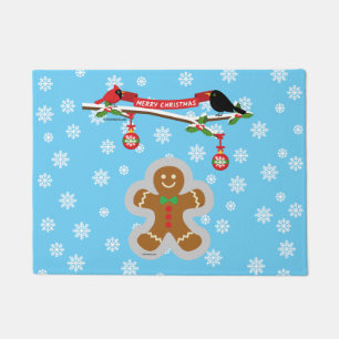 Gingerbread, Snowflakes and Birds Doormat