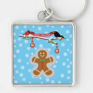 Gingerbread, Snowflakes and Birds Key Ring