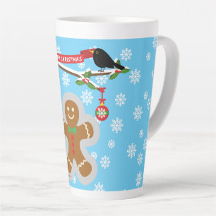 Gingerbread, Snowflakes and Birds Latte Mug