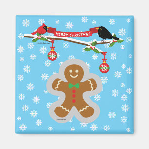 Gingerbread, Snowflakes and Birds Magnet