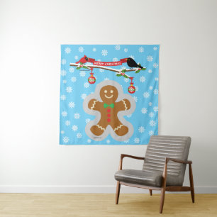 Gingerbread, Snowflakes and Birds Tapestry
