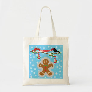 Gingerbread, Snowflakes and Birds Tote Bag