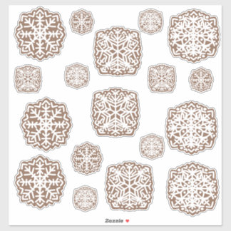 Gingerbread Snowflakes Vinyl Sticker Sheet