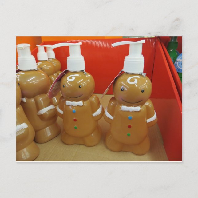 Gingerbread Soap Dispenser Postcard (Front)