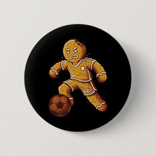 Gingerbread Soccer Player 67 Crumbly Funny Sports  6 Cm Round Badge