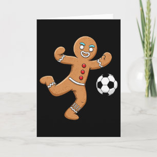 Gingerbread Soccer Player Funny Christmas Women Me Card