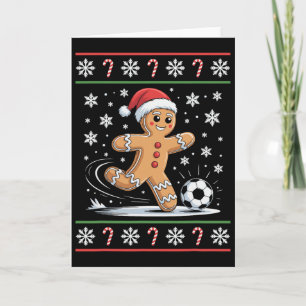 Gingerbread Soccer Player Ugly Christmas Sweater K Card