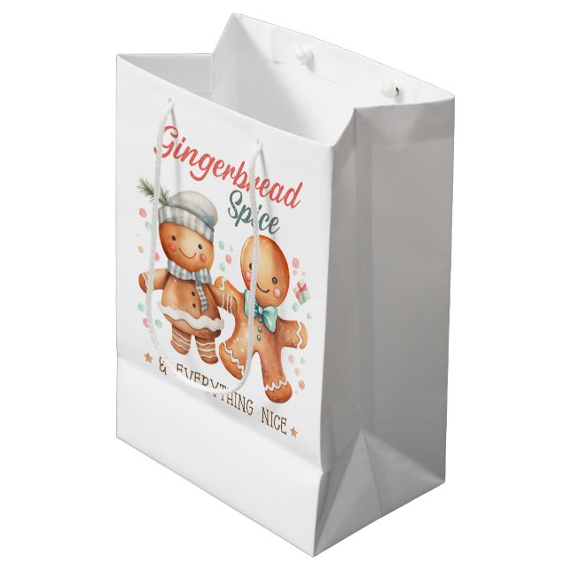 Gingerbread Spice and Everything Nice  Medium Gift Bag (Front Angled)
