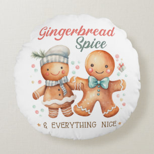 Gingerbread Spice and Everything Nice Round Cushion