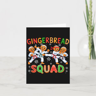 Gingerbread squad christmas karate lover funny card