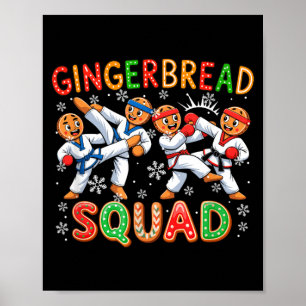 Gingerbread Squad Christmas Taekwondo Lover Funny Poster