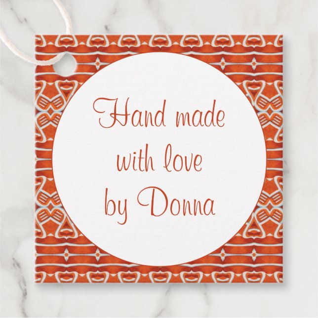 GINGERBREAD Square "Hand Made" Tags (Front)