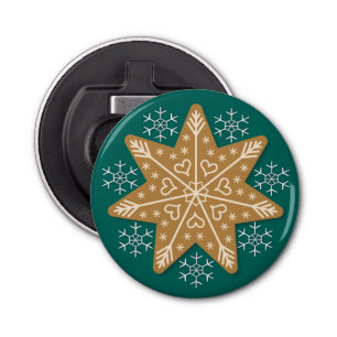 Gingerbread Star and Snowflakes Bottle Opener
