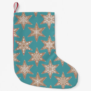 Gingerbread Stars Christmas Stocking (Green)