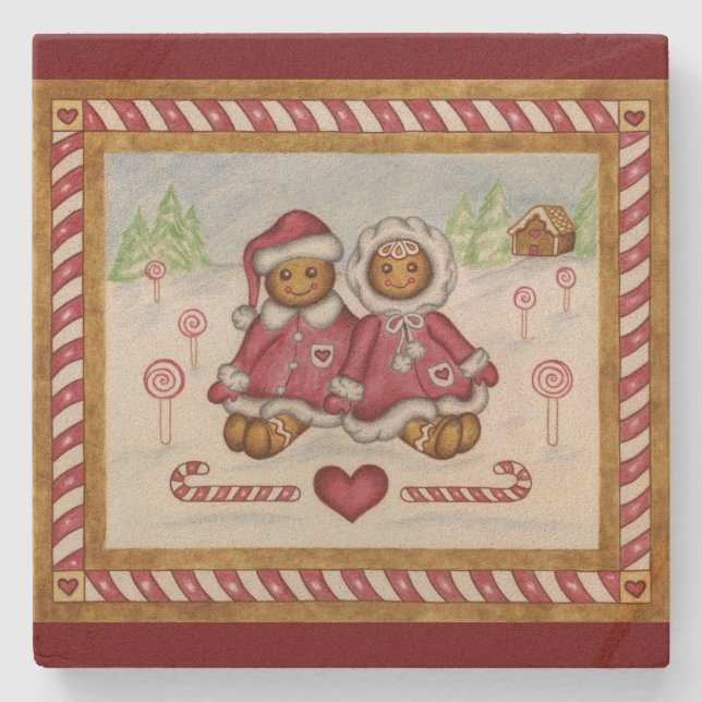 Gingerbread Stone Coaster (Front)