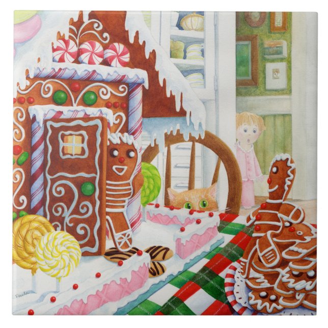 GINGERBREAD SURPRISE 6x6 Ceramic Tile (Front)