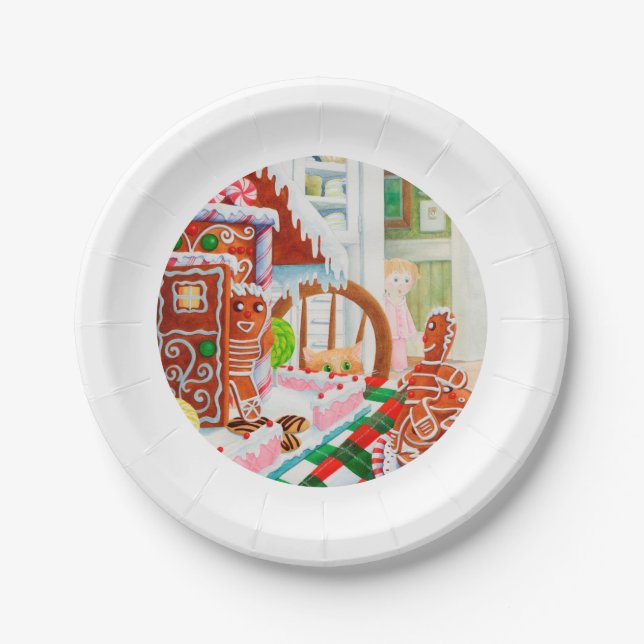 GINGERBREAD SURPRISE 7" Round Paper Plates (Front)