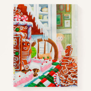 GINGERBREAD SURPRISE 8.5x11 Spiral Notebook