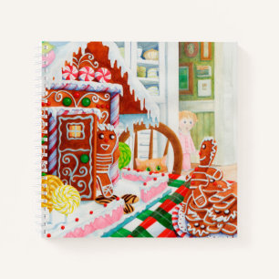 GINGERBREAD SURPRISE 8.5x8.5 Spiral Notebook