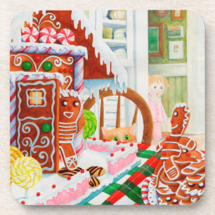 GINGERBREAD SURPRISE Hard Plastic Coasters