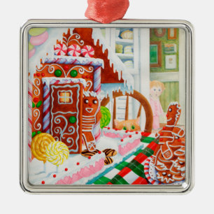 GINGERBREAD SURPRISE Premium Square Ornament