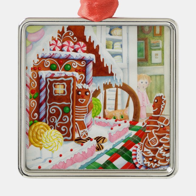 GINGERBREAD SURPRISE Premium Square Ornament (Front)