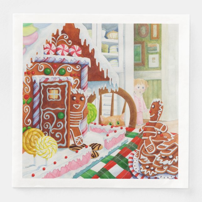 GINGERBREAD SURPRISE Standard Dinner Paper Napkins (Front)