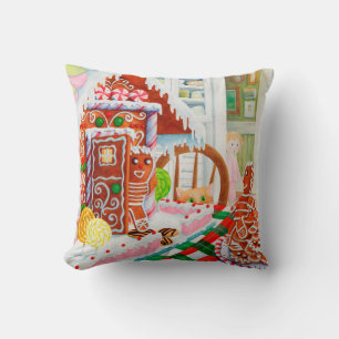 GINGERBREAD SURPRISE Throw Pillow
