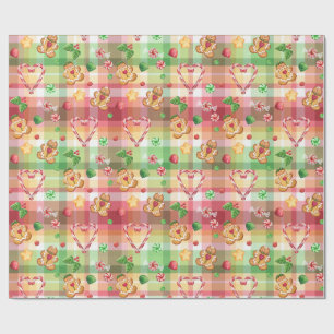 Gingerbread Sweeties Plaid Wrapping Paper