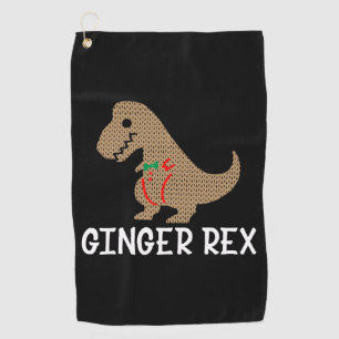 Gingerbread T-Rex Dinosaur Christmas Dino Golf Towel