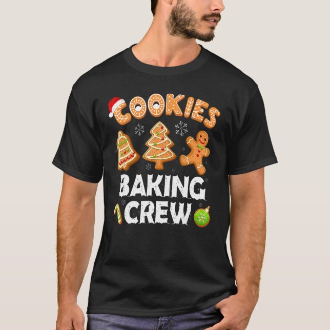Gingerbread Team Cookie Baking Crew Christmas Sant T-Shirt (Front)