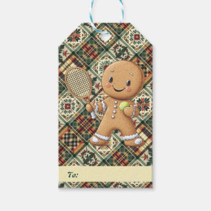 Gingerbread Tennis Grand Slam 🎾🎄custom text Gift Tags