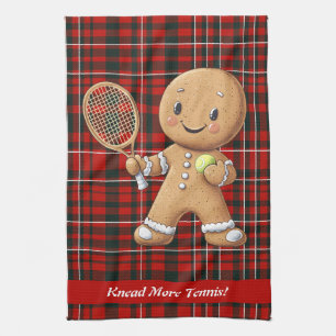 Gingerbread Tennis Grand Slam 🎾🎄custom text Tea Towel