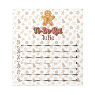 Gingerbread to-do list personalised  notepad