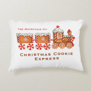 Gingerbread Train Customisable Christmas Decorative Cushion