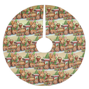 Gingerbread Train Holiday Tree Skirt