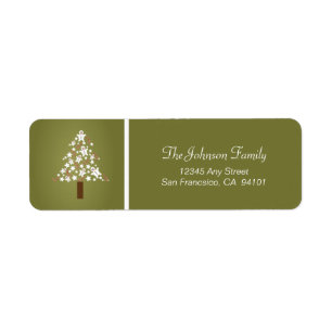 Gingerbread Tree Holiday Address Labels (olive)