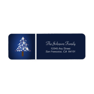 Gingerbread Tree Holiday Address Labels (sapphire)