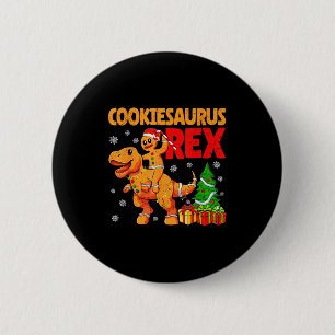 Gingerbread Trex Dinosaur For Christmas Gingerbrea 6 Cm Round Badge