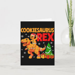 Gingerbread Trex Dinosaur For Christmas Gingerbrea Card