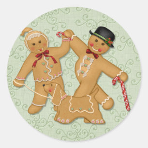Gingerbread Trio 2 Classic Round Sticker